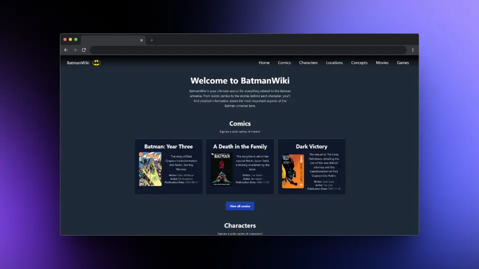 Captura de pantalla del proyecto /projects/BatmanWiki.webp